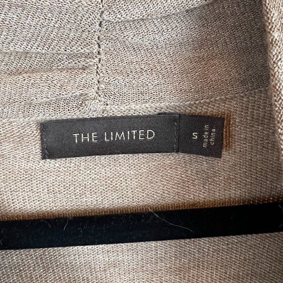 THE LIMITED beige wool blend knit bodycon shawl V-neck size S - Picture 3 of 8